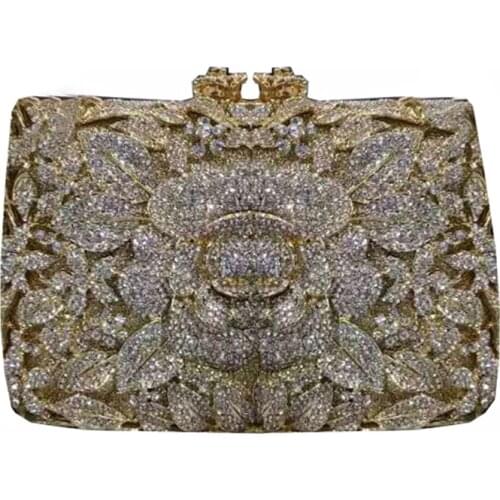 The new Italian heavy craft pattern metal ladys clutch bag attended the party handmade bag clutch bag temperament female bag