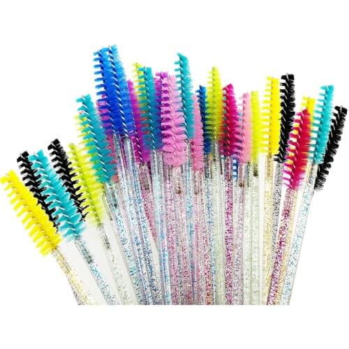 Wholesale 40packs/lot Disposable Eyelash Brushes Eyelashes Extension Tools Eyebrow Mascara Wands Applicator Spoolers Cosmetic