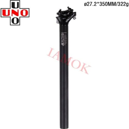 UNO Bicycle Black/Silver Seat Post 350mm Iamok Bike Parts 27.2/30.9/31.6mm Rear Wave Seatpost