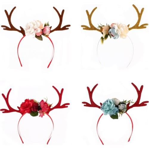 Hot Adult Kid Christmas Deer Antlers Costume Ear Party Hair head band Prop for Hen Stage Girl Night Out Party Decor Favor Gift