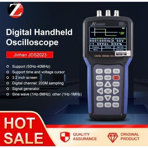 Portable Handheld Oscilloscope Jinhan JDS2023 Digital Storagesignal function generator 20MHz oscilloscope AC/DC Input coupling