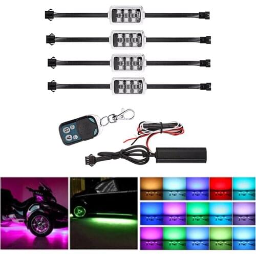 Remote Control RGB LED Car Interior Smart Brake Lights Decorative Strip Lamp