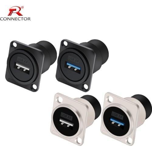 8pcs D-type Female Socket Connector USB2.0 USB3.0 for Audio&Video Excellent Quality AV socket Soldering Free