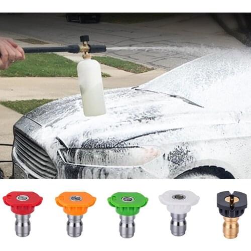Adjustable Pressure Washer Spray Nozzle Tips 1/4 Quick Release Snow Foam Lance, 5 Nozzles