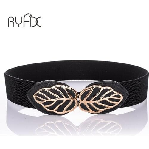 Waistband Belts Women Gold Metal Belt Ladies Girls Leaf Stretchy Elastic Waist Belt Waistband for Dress Accessories BL278
