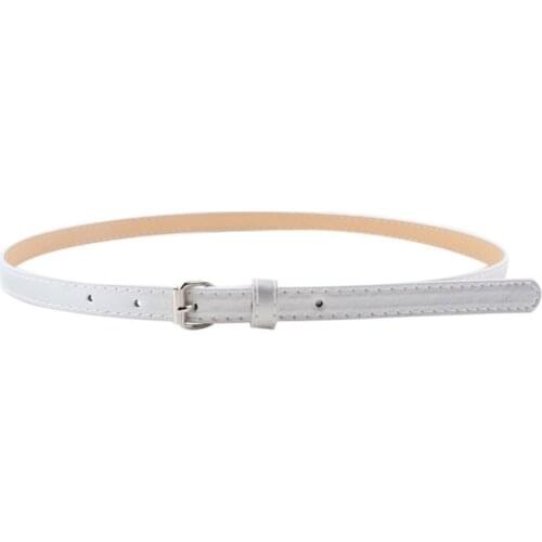 Belt With Metal Buckle Pin Harajuku Candy Colors Skinny Thin Narrow Waistband For Women Dresssoft Decoration Jeans Waistbands