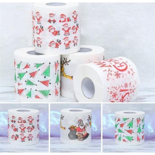 Christmas Toilet Roll Paper Home Santa Claus Bath Toilet Roll Paper Christmas Supplies Xmas Decor Tissue Roll 10*10cm