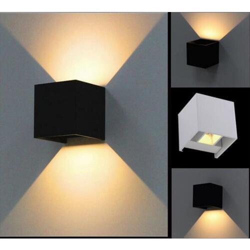 Dimmable 8W /10W Adjustable Wall Lamps Outdoor/ Indoor Cube Led Outdoor Lighting AC85-265V IP65 Up And Down Wall Light