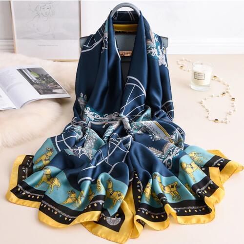 2019 new style women fashion Popular beach quality shawl china luxury silk Autumn and winter hijab lady beautiful print scarves