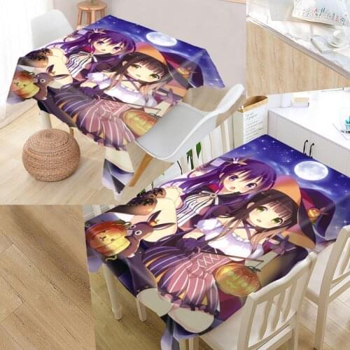 Halloween Anime Custom Table Cloth Rectangular Oxford Print Waterproof Oilproof Square Table Cover Party Tablecloth