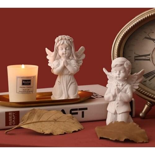 American Prayer Angel Character Resin Ornaments Cabinet Office Table Statue Decoration Home Livingroom Desktop Sculpture Crafts