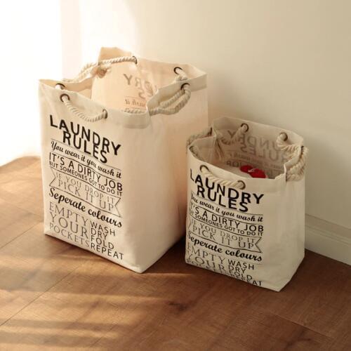 Toy Storage Bags Btyle Small Pure Color Organizer With Coarse Cotton Rope Practical Environmental Protection