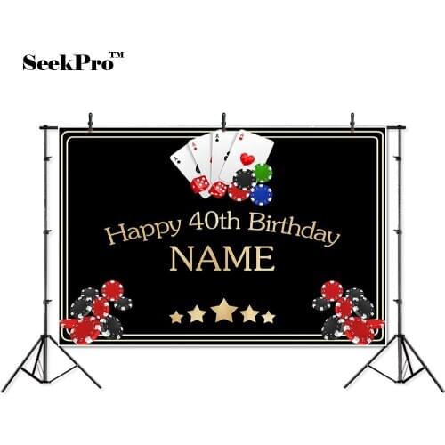 Thin vinyl happy birthday card Chip star Dice celebration photo Backgrounds Professional indoor Photographic studio Backdrops