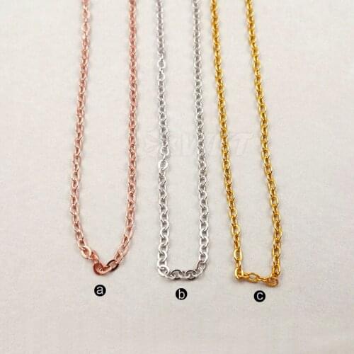 WT-N1043 Wholesale Clasp breads Chain Necklace 18 inch long brass coins chain in best plated Necklace Gift All-match Jewelry