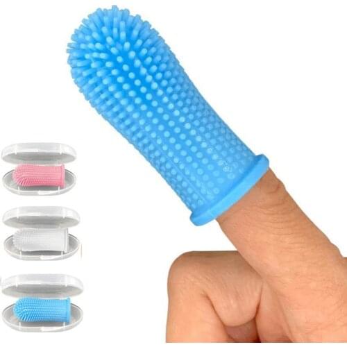 Pet Finger Toothbrush Cat Dog Brush Bad Breath Tartar Dental Care Tool Innovation 360 Degree Clean Silicone Gloves Pet Supplies
