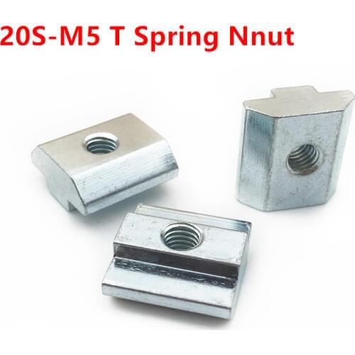 100pcs 20-M5 Square nut M5 T Sliding Nut Hammer Head Slide Nuts for 2020 Series Aluminum Profile Accessories Slot Groove 6