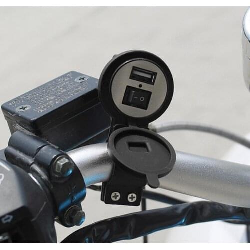 12V Motorcycle Phone Charger with Switch Waterproof Single USB Phone Charger for Scooters