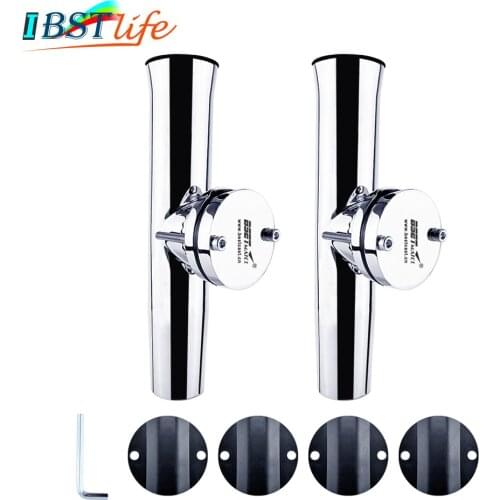 2X Stainless Steel 316 Fishing Rod Rack Holder Rest Pole Bracket Support Rail Mount for 25 to 51mm Rail Marine Boat Accessories