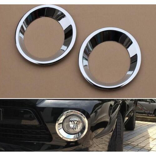2pcs/pair ABS Auto Car Front Fog Light Fog Head Light Trim Cover Ring Decoration For Tucson 2013 2014 Accessories Car Styling