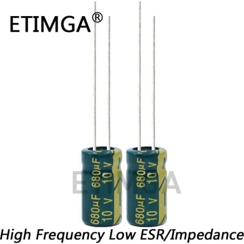 20pcs/lot 10v 680UF Low ESR / Impedance High Frequency Aluminum Electrolytic Capacitor Size 6X11 680UF10V 20
