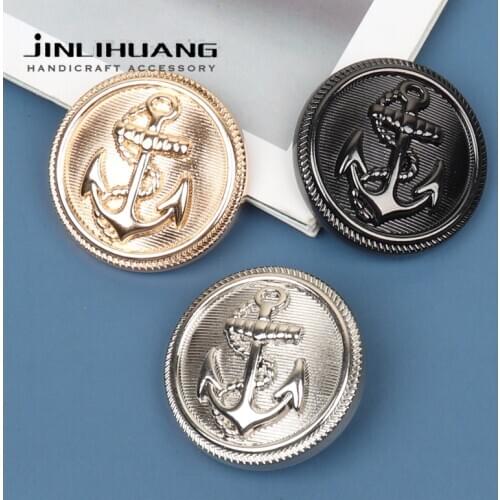 5pcs Retro Gold Black Metal Suit Buttons Sewing Shank Buckle For Cloth Decorative Coat Bag Garment Sweater Blazer Accessory DIY