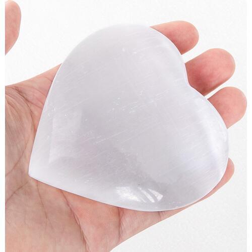 6cm natural quartz crystal selenite heart reiki healing gift for lovers Drop shipping