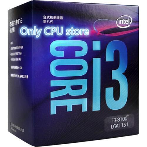 Free shipping Intel Core i3 8 series Processor I3 8100 I3-8100 Boxed processor Quad-Core CPU LGA 1151-land FC-LGA