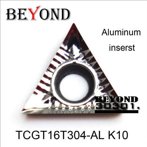 BEYOND 10pcs Inserts TCGT16T304-AL K10 TCGT 16T304 for Aluminum Copper Carbide Insert Lathe Tools Turning Cutter utensili tornio
