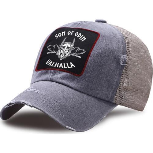 Outdoor Unisex Trucker Hat Vikings Sons Of Odin Valhalla Baseball Cap Fashion Summer New Snapback Hat Breathable Sport Mesh Cap