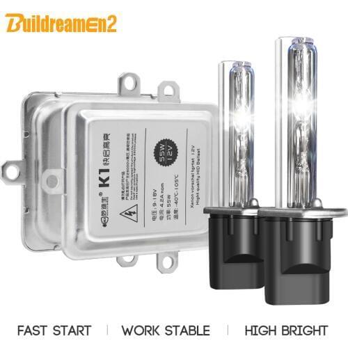 Buildreamen2 Car Headlight Fast Start AC Xenon Light HID KIT 55W H1 H3 H7 H11 9005 9006 881 3000K-8000K Auto Headlamp Fog Light