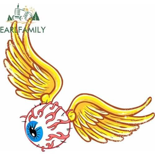 EARLFAMILY 13cm x 11.4cm For Abstract Eyeball Creative Car Sticker Sunscreen Fine Decal Car Accessories Laptop Surfboard Decor