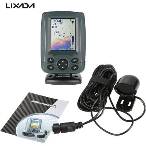 FF688C Sonar Sensor Fish Finder Camera For Fishing 300M Fish Detector Alarm Echo Sounder Muti-Language Auto Zoom LCD Fishfinder