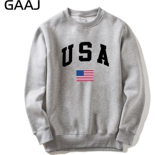 GAAJ USA America Flag Men Women Sweatshirt Casual Hooded Printed Popular Fleece Man Jacket Sweatshirt Homme Brand Clothing