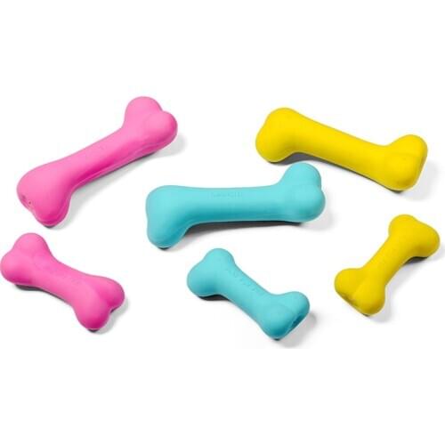 Q-MONSTER Dog Toys Thick Walled Natural Rubber Squeaky Toy Bone Style Antistress Interactive Dog Accessories