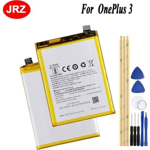 JRZ BLP613 Battery For OnePlus 3 One Plus 3 Three Phone Battery 2900mAh Hight Capacity 3.8V Replacement Batteries+tools