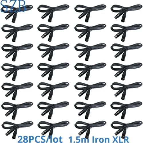DMX Cable 1.5m/5ft 3-Pin Iron XLR Connection DMX512 Stage Light Cable Male to Female for Stage Equipment 28pcs/lot/SZB-AC022