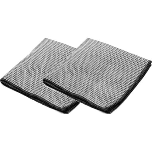 2Pc Car Wash Towel Glass Cleaning Water Drying Microfiber Window Clean Wipe Auto Detailing Waffle Weave For Kitchen Bath