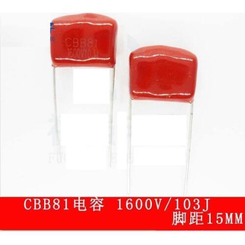 200pcs/lot CBB81 capacitors 103J / 1600V 0.01UF / 1600V foot distance: 15MM
