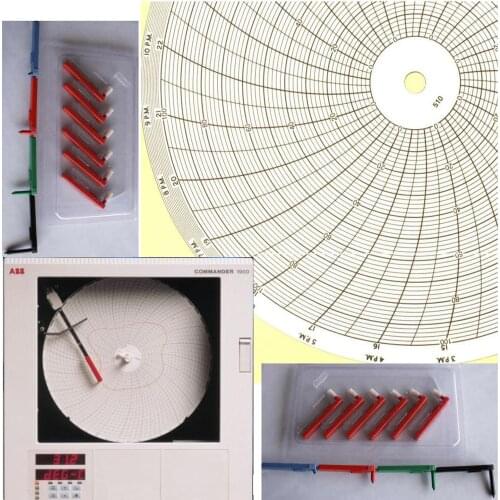 Chart paper 500P1225-73 for ABB fulscope ERC Series 12” circular 24 hour recording paper