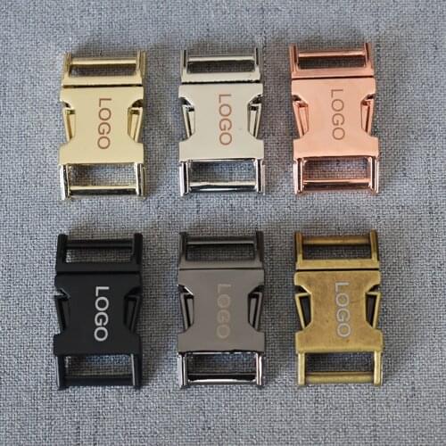 10 Pcs engraved buckle quick release buckle for 15mm webbing diy dog collar accessory free engraving service customize LOGO
