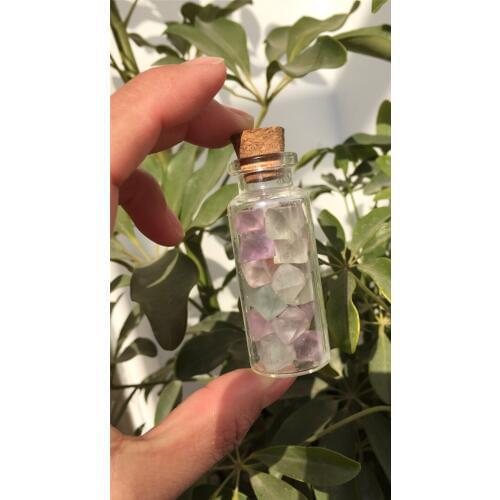 Small cute gemstone 100% natural rainbow fluorite octahedron crystal reiki healing rough gemstone as gift for wholesale