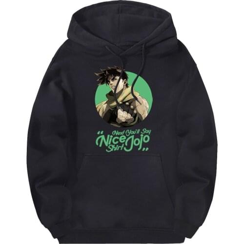 Mans JOJO Anime Sweatshirts 2020 Hooded Hipster Autumn Winter Streetwear Clothes Punk Hoodies Male White Moletom Masculino