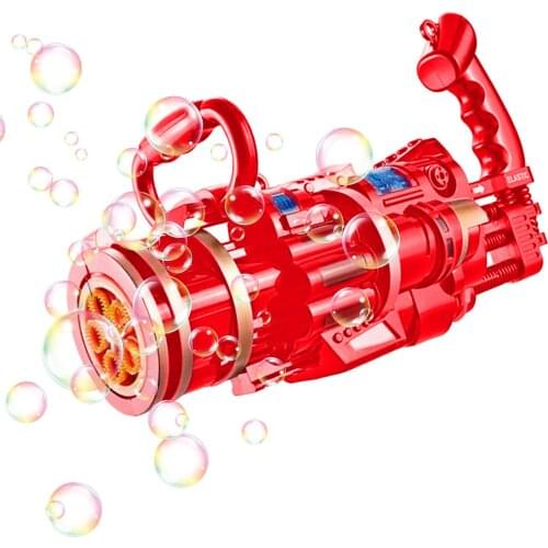 New Five Hole Huge Amount Automatic Bubble Machine Kids Automatic Gatling Bubble Gun Toys Summer Soap Water Bubble Machine
