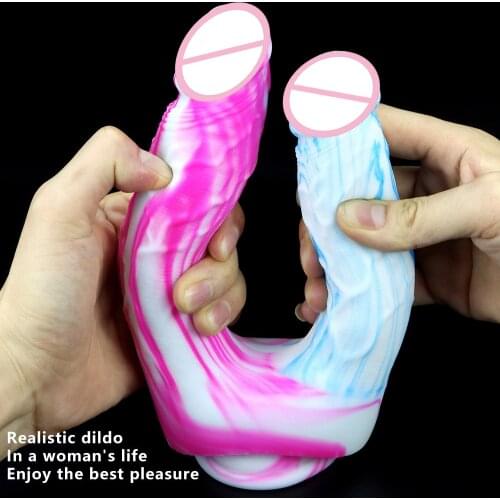 New Strap On Double Head Dildo for Couple Lesbian Gay Adult Sex Toy Double Penetration Realistic Big Dildo for Woman Sex Shop 18