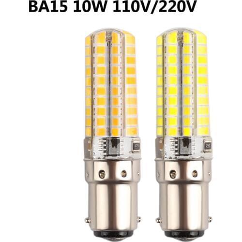 New BA15 Dimmable 10W 2835SMD LED Crystal Lamps Energy Saving Corn Light Bulbs Light 110V 220V warm white cool white