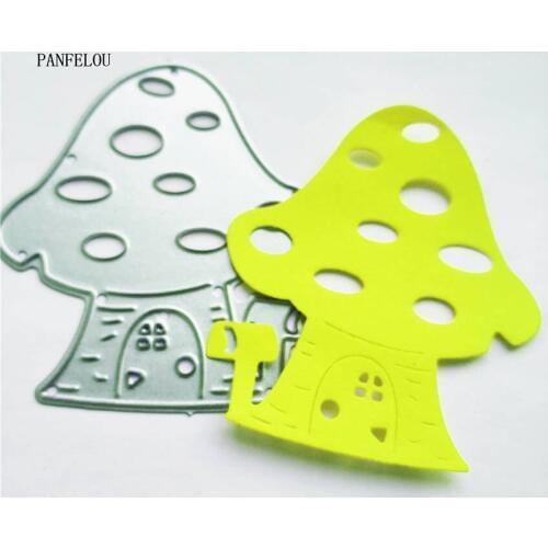 PANFELOU The mushroom house metal craft paper die cutting dies Scrapbooking/DIY Easter wedding Embossing mould cards