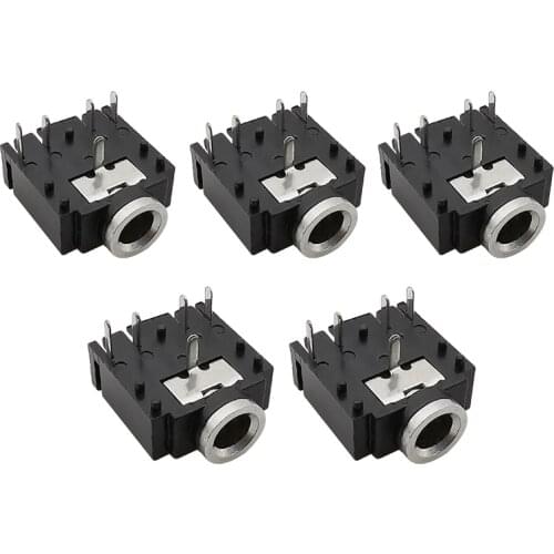 PJ-307 PJ307 3.5mm Stereo Female Jack Audio Socket 5 Pin PCB Mount Jack Socket Audio Connector PCB 3F07