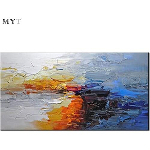 Modern colorful abstract palette knife Oil painting on canvas for wall decor Handmade abstract oil painting home decoration