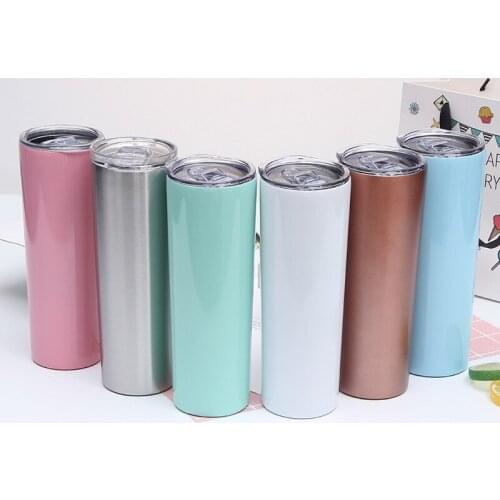 20oz Skinny Tumbler Vacuum Cup 304 Stainless Steel Sport Kettle Outdoor Thermos Travel Water Bottles