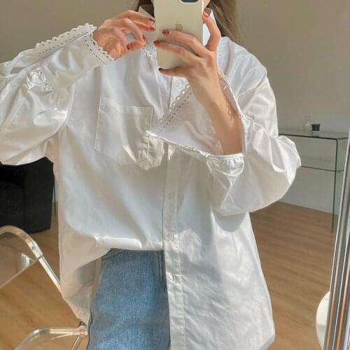 Alien Kitty Hot Sale White Delicate Girls Gentle Sweet Basic OL Tops Oversize Streetwear Casual All Match Summer Fairy Shirts